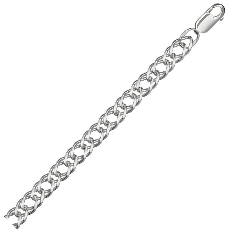 Браслет Ромб двойной с алмазной гранью , серебро 925, вес 10.99 г.