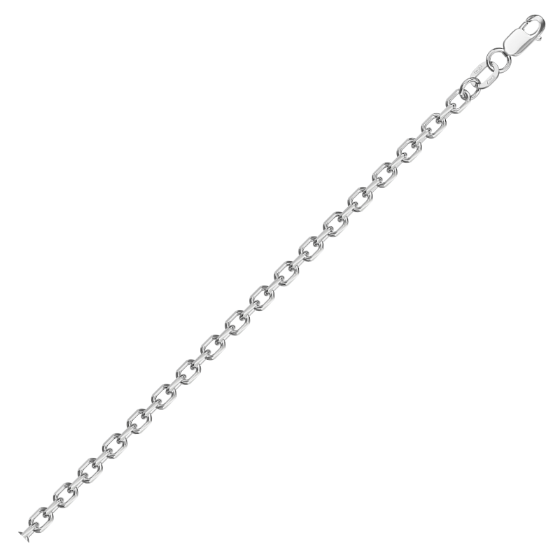 Цепочка Ролло удлинённый с алмазной гранью с 4-х сторон , серебро 925, вес 8.83 г.