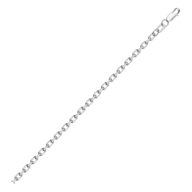 Цепочка Ролло с удлиненным звеном с алмазной гранью, серебро 925, вес 2.72 г.