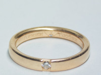 кольцо с 2 бриллиантами Линии Любви, золото 585 II Категория, вес 3.48 г.