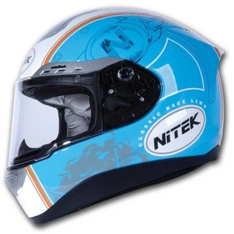Шлем Nitek P1 Retro голубой глянцевый
