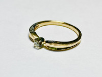 Кольцо с бриллиантом, золото 585 II Категория, вес 1.65 г.