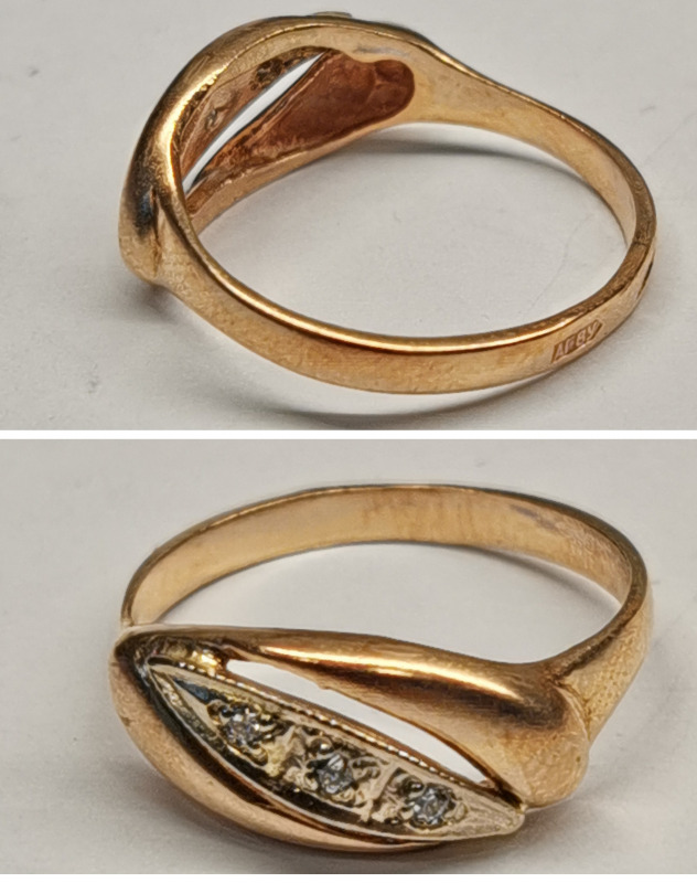 Б/у Кольцо комбинированное с вставками (фианит), золото 585 III Категория, вес 1.98 г. в Кошелекъ - Самара цена: 5 750р.