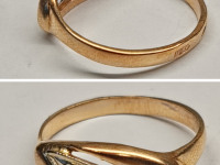 Кольцо комбинированное с вставками (фианит), золото 585 III Категория, вес 1.98 г.